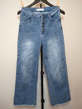 TNR Women's Size 26 Wide Leg Dark Wash Button Fly Jeans